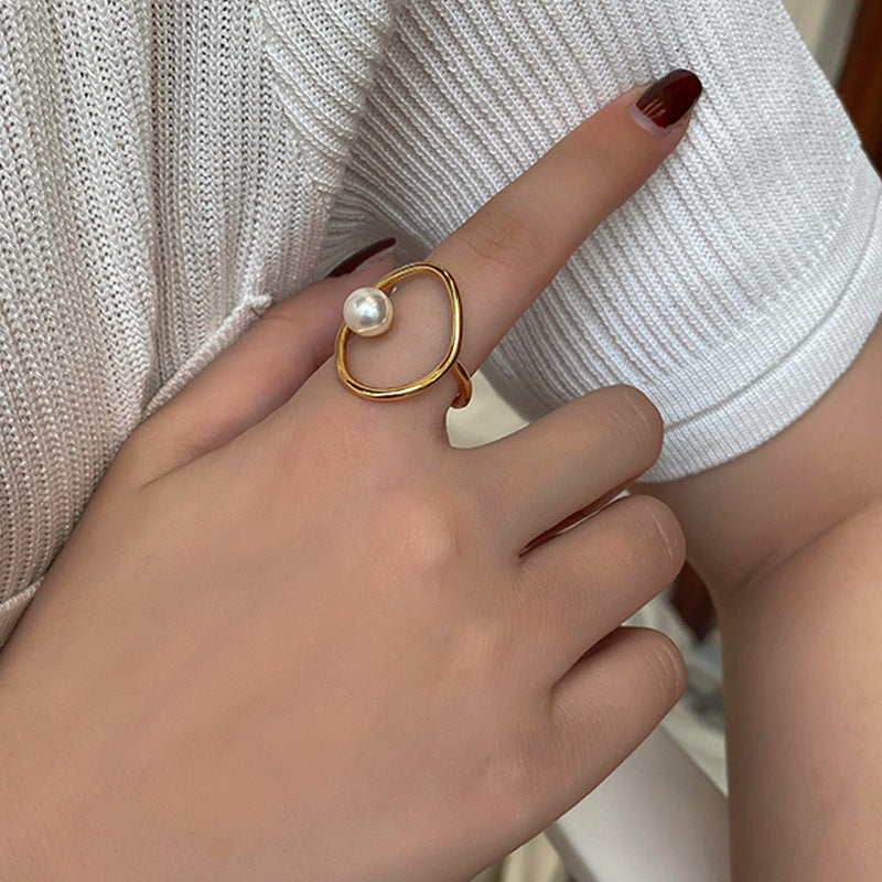 Damen Offener Ring mit einzigartigem Perlendesign Shop Nory