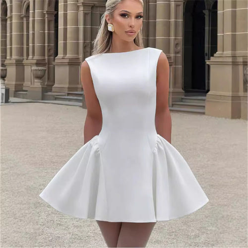 Damen Figurumspielendes Cocktailkleid mit schwingendem Rock und elegantem Ausschnitt