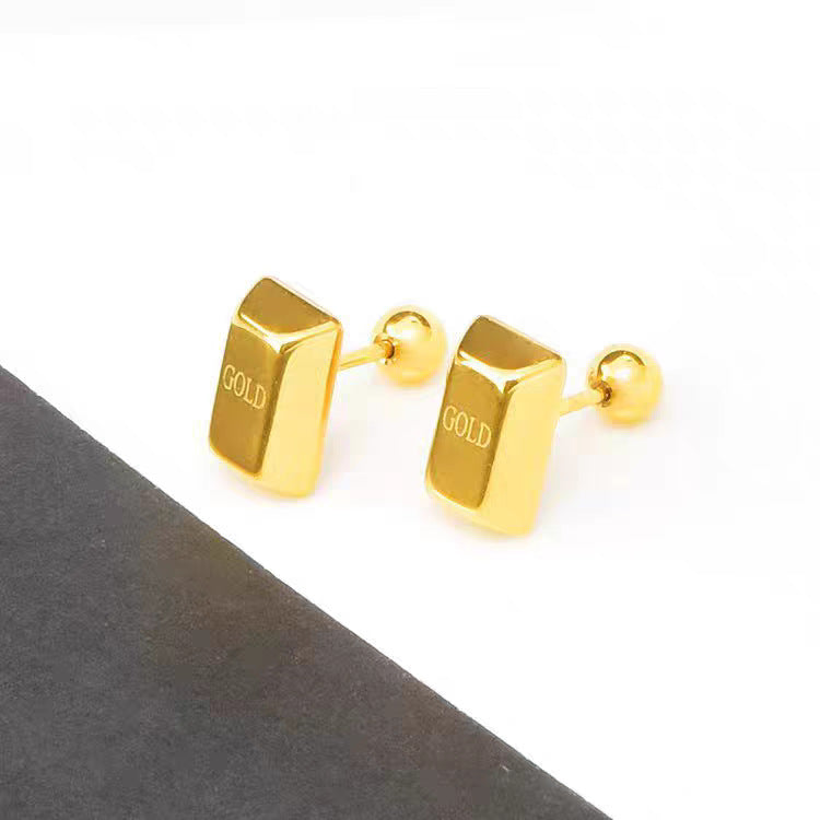 Damen Zeitgenössische Goldriegel Ohrstecker Shop Nory