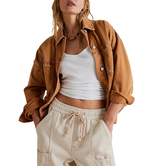 Damen lässige Oversized Denim-Jacke