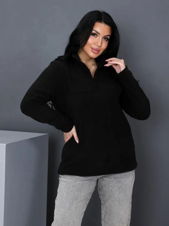 Damen Fleeceoberteil mit kurzem Halbzip und Stehkragen Shop Nory