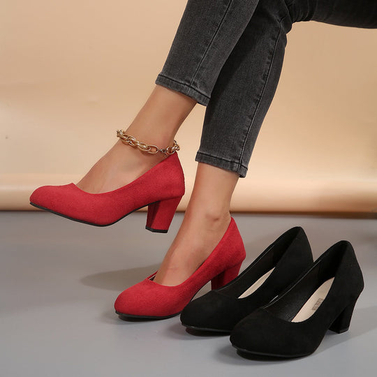 Damen elegante Pumps mit bequemem Blockabsatz