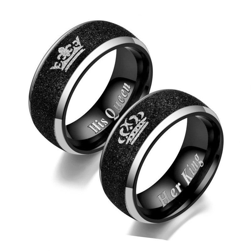 Herren Ring mit funkelndem Kristall-Design und eingravierter Botschaft Shop Nory