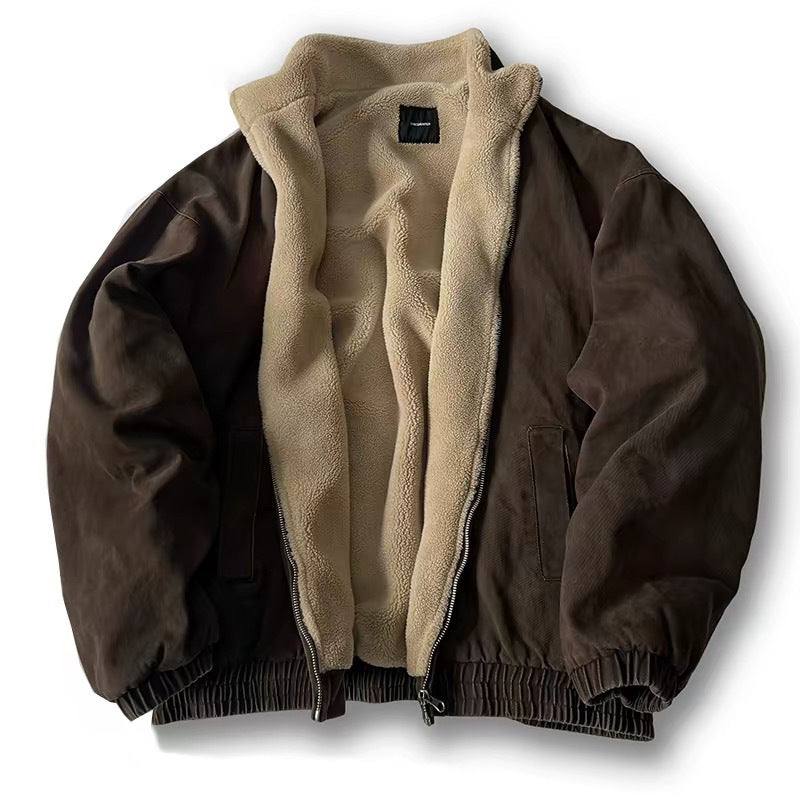 Unisex Wattierte Bomberjacke mit Teddyfutter Shop Nory
