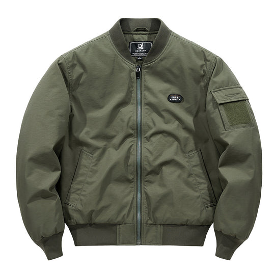 Herren Utility-Bomberjacke im Pilotenstil mit Ärmeltasche und Rippbündchen Shop Nory