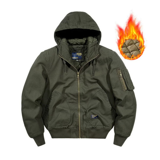 Herren Kapuzen-Bomberjacke mit gesteppter Thermo-Innenfüllung und robustem Canvas-Außenmaterial Shop Nory