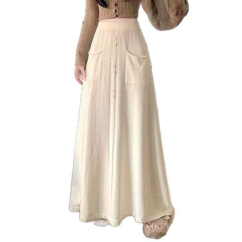 Damen Eleganter Maxirock mit knopfdetails Shop Nory