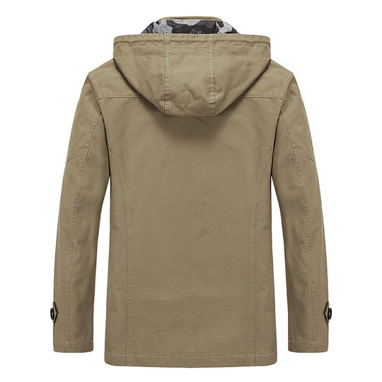 Herren leichter Canvas-Fieldparka mit camouflage-Innenfutter, verdecktem Reißverschluss und Mehrzwecktaschen Shop Nory