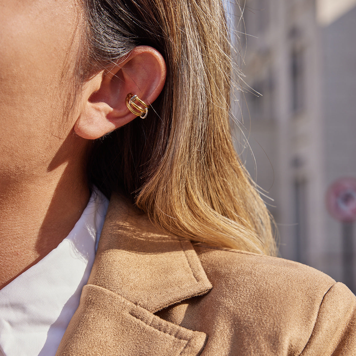 Damen Offene Ohrstecker mit elegantem Design aus hypoallergenem Edelstahl Shop Nory