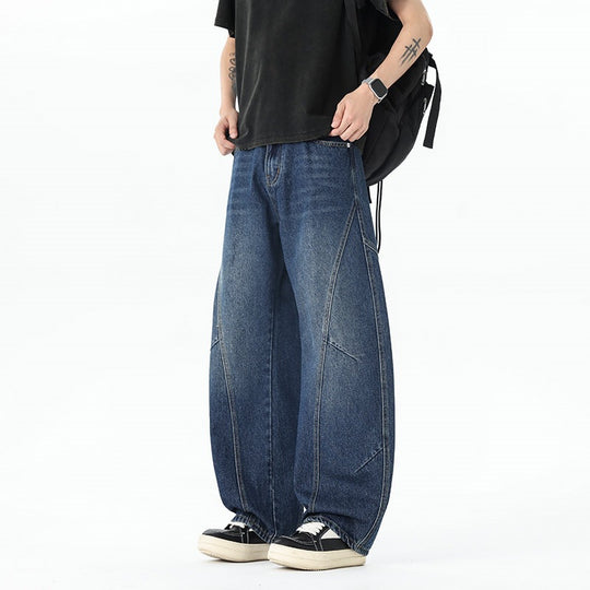 Herren Extraweite Baggy-Jeans mit tiefem Schritt und markanten Kontrastnähten Shop Nory