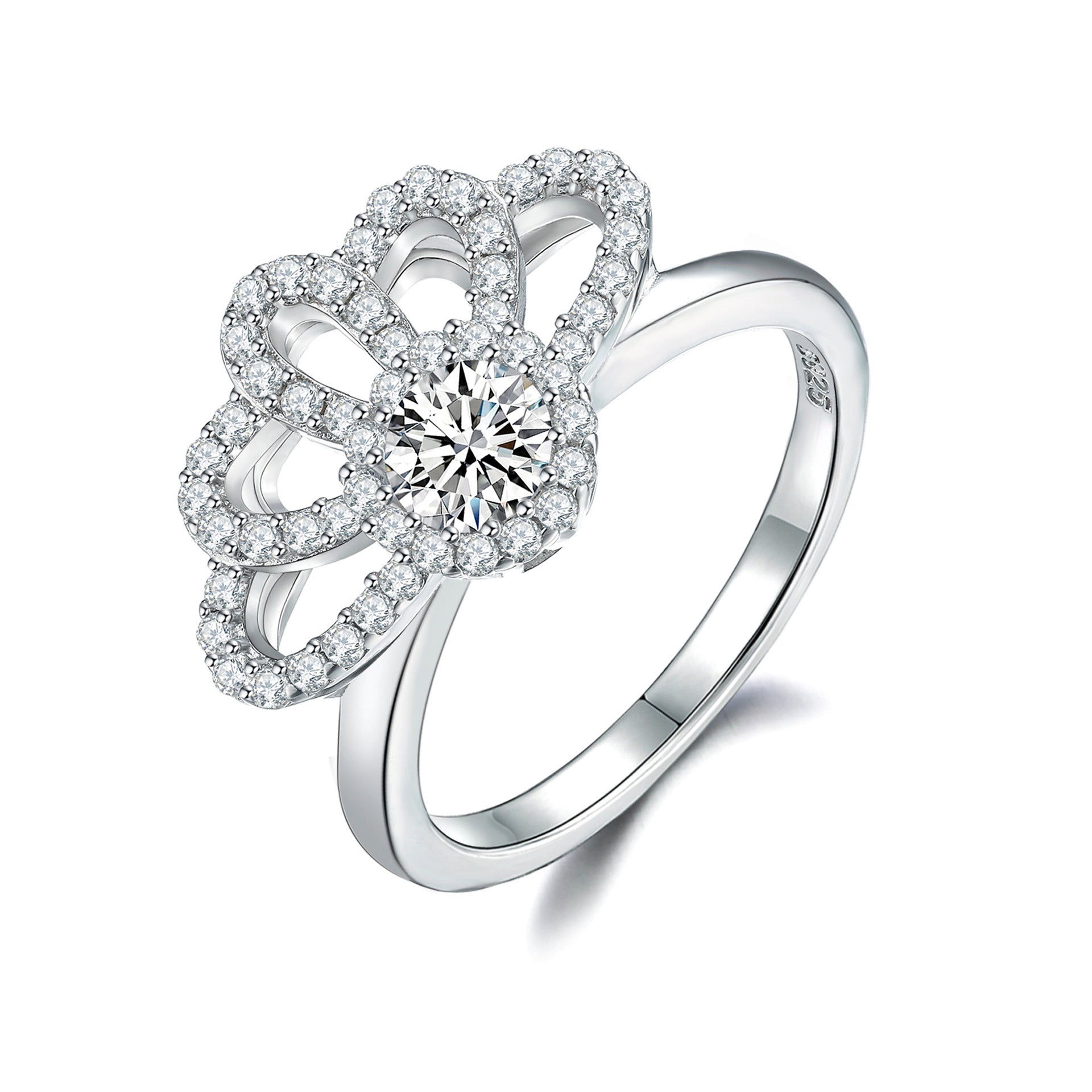 Damen Krone Ring mit funkelnden Zirkonia-Steinen Shop Nory