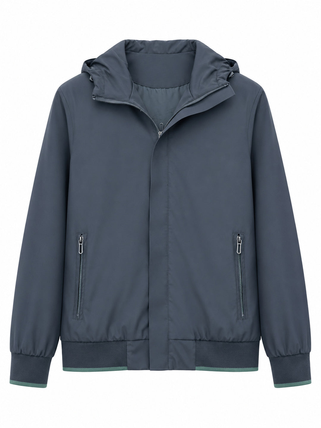Herren Kapuzen-Blouson Leichter Windbreaker mit geripptem Saum und verdeckter Reißverschlussleiste Shop Nory