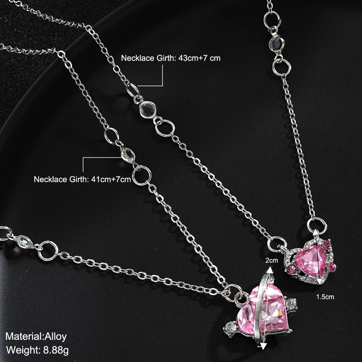 Damen Halskette mit herzförmigem Anhänger und funkelnden Zirkoniasteinen Shop Nory