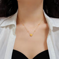 Damen zarte Halskette mit Herzanhänger und goldenen Akzenten Shop Nory