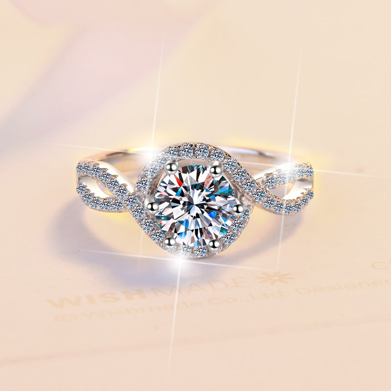 Damenring mit elegantem doppeltem Design und gediegenem Zirkonia-Besatz Shop Nory