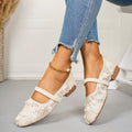 Damen Ballerinas mit zarter Spitzenapplikation und romantischen Blumenmotiven