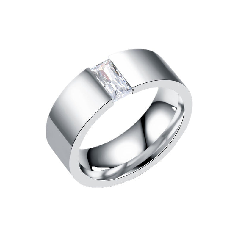 Herren Ring mit modernem, minimalistischen Design und funkelndem Stein Shop Nory