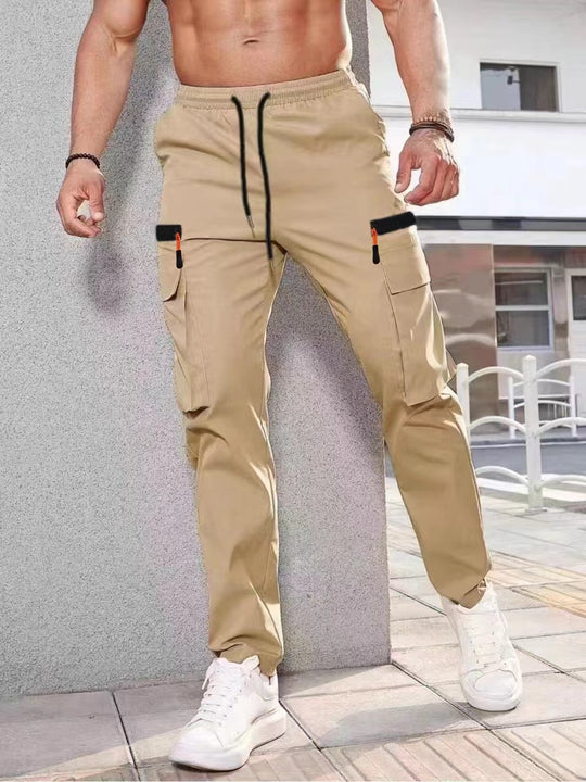 Herren Slim‑Tapered Utility‑Cargohose mit elastischem Bund, Kordelzug & Mehrfachklapptaschen Shop Nory