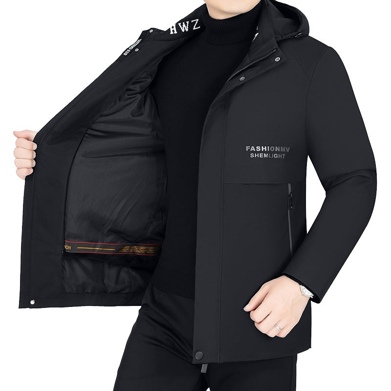 Herren Moderner Urbaner Parka mit fester Kapuze, nahtverdeckten Reißverschlüssen und leichtem Thermofutter Shop Nory