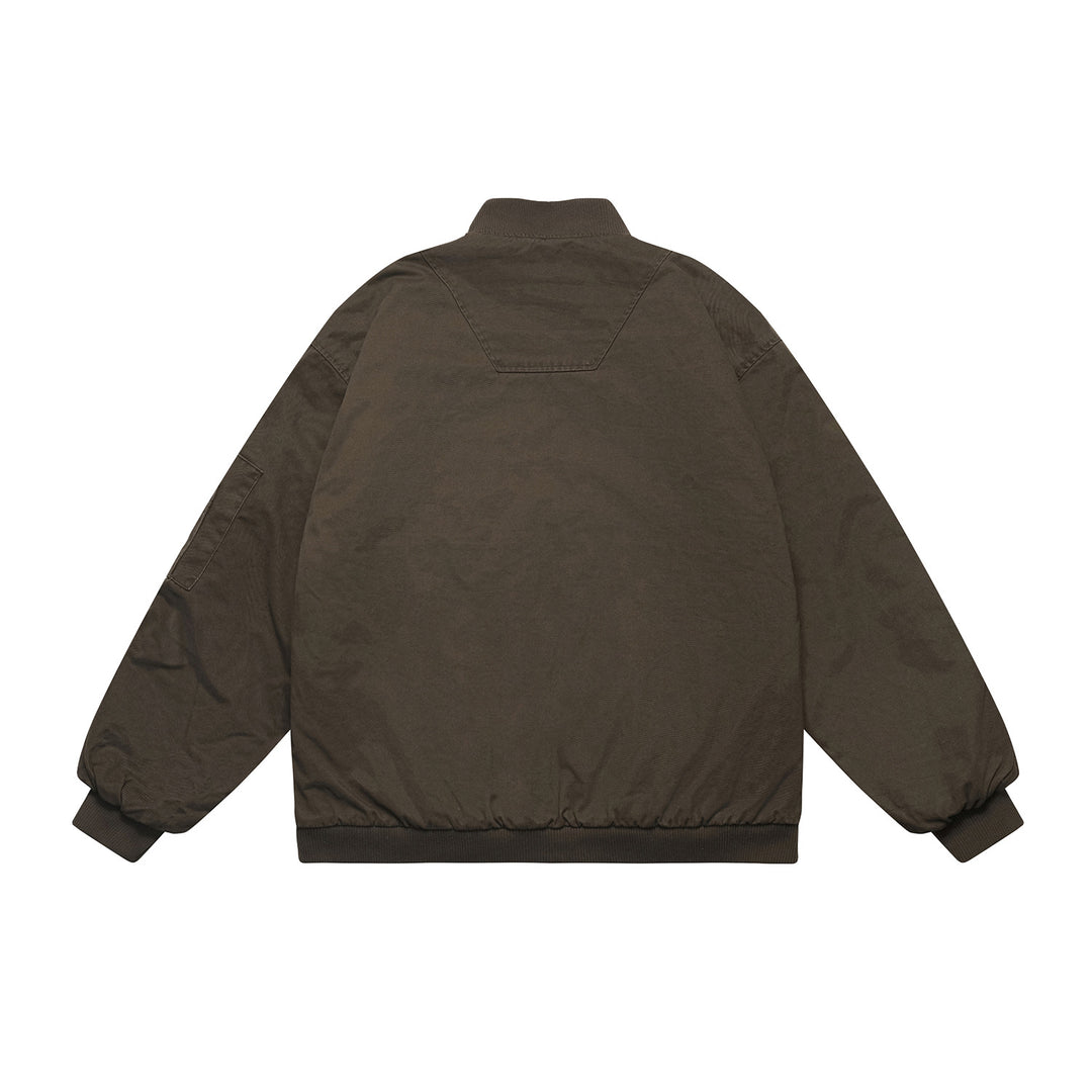 Unisex Oversize Utility‑Bomberjacke mit Ärmeltasche, elastischem Saum und verdeckten Eingriffstaschen Shop Nory