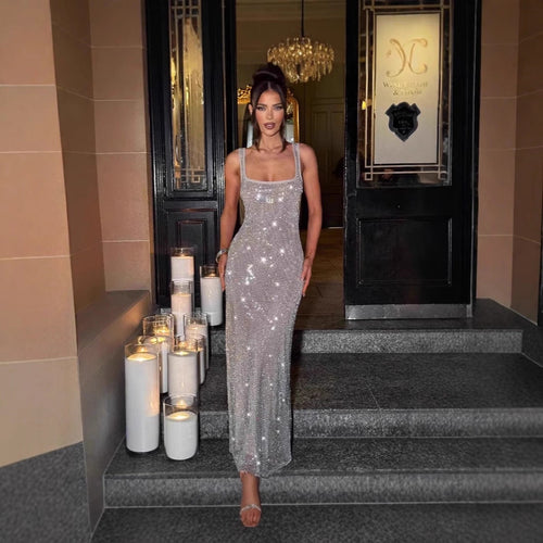 Damen Glamouröses Pailletten-Abendkleid mit figurbetontem Schnitt
