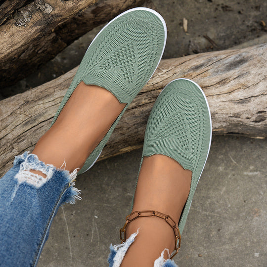 Damen Atmungsaktive Slip-On Freizeitschuhe mit komfortablem Absatz