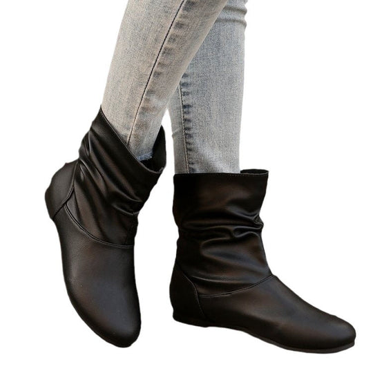 Damen modische Stiefeletten mit elegantem Rüschendesign und weichem Obermaterial