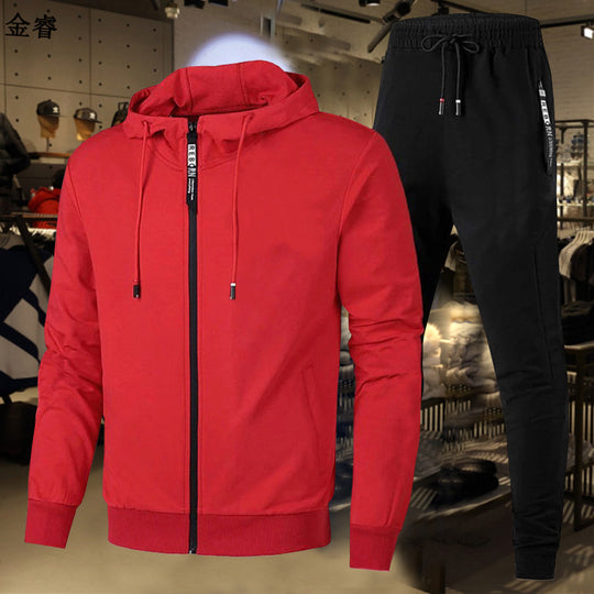 Herren nan zweiteiliges Trainingsset mit durchgehendem Reißverschluss Hoodie, Kordelzug und schmal zulaufender Jogginghose Shop Nory