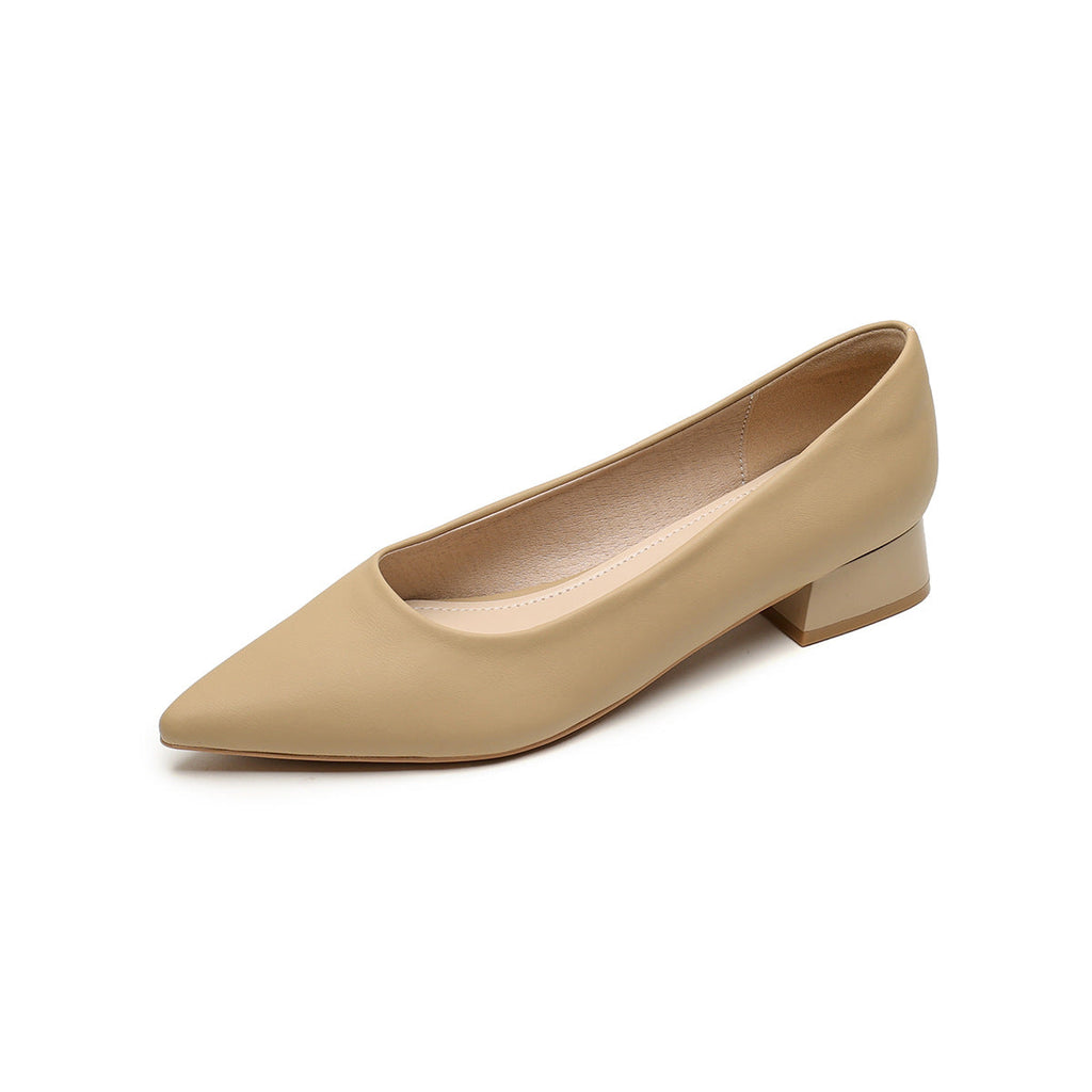 Damen elegante Pumps mit spitzem Zehenbereich und komfortablem Blockabsatz