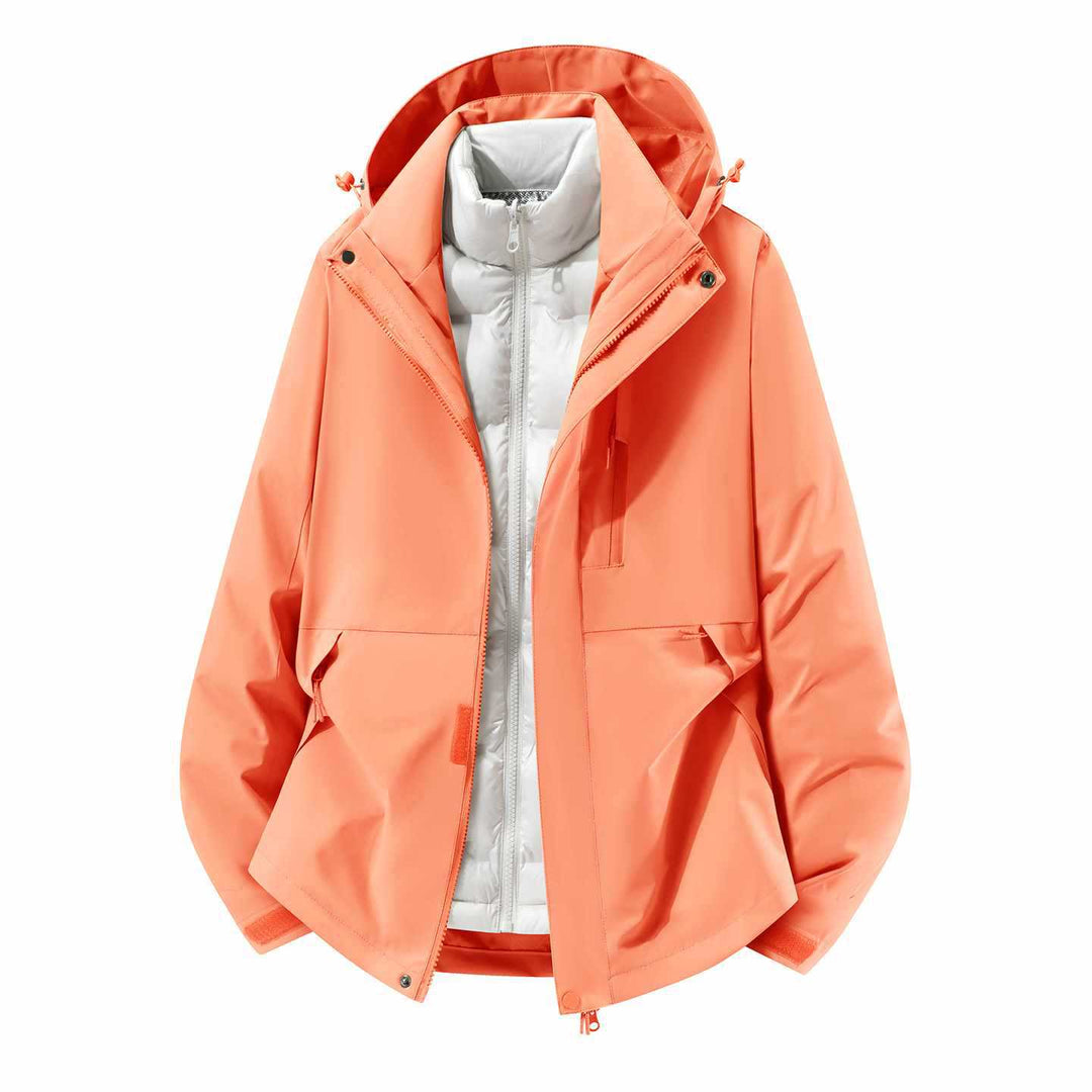 Herren Wasserfeste dreiteilige Winterjacke mit abnehmbarer Daunen-Innenjacke und Kapuze Shop Nory
