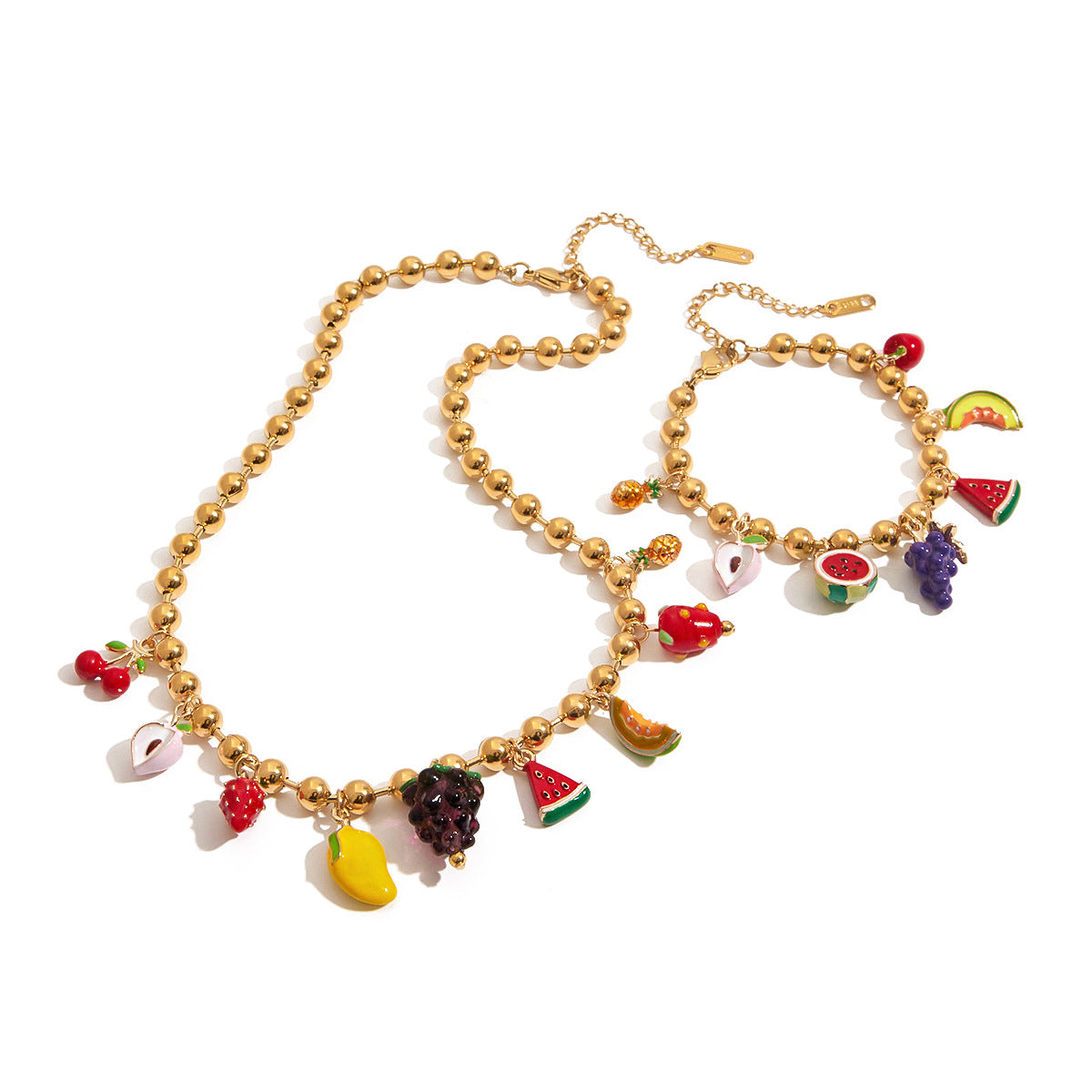 Damen Accessoire-Armband mit bunten Früchten und maritimen Anhängern Shop Nory