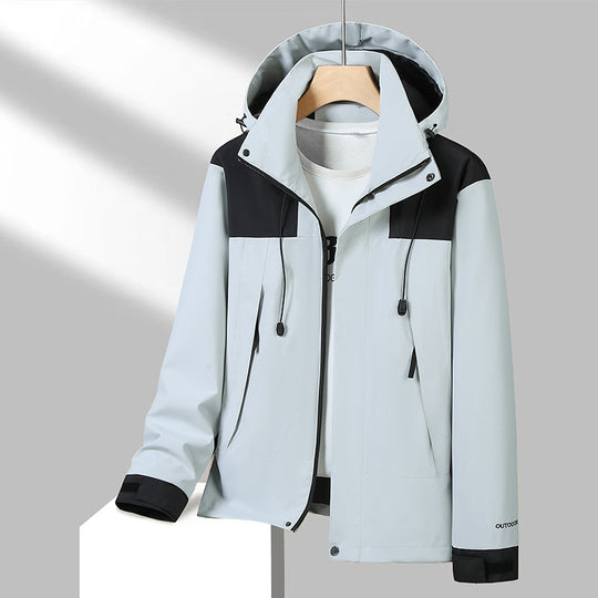 Herren Leichte Softshelljacke mit Kontrast-Schulter, verstellbarer Kapuze und wasserabweisender Membran Shop Nory