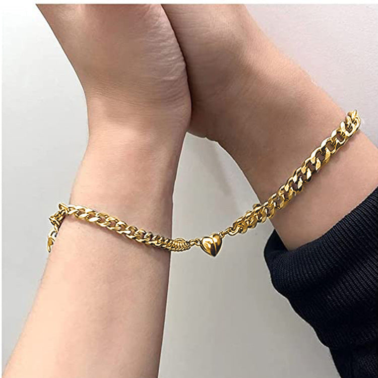 Damen Herzdesign Armband aus rostfreiem Edelstahl Shop Nory