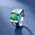 Damen eleganter Ring mit prächtigem quadratischem Edelstein und funkelnden Zirkonia Shop Nory
