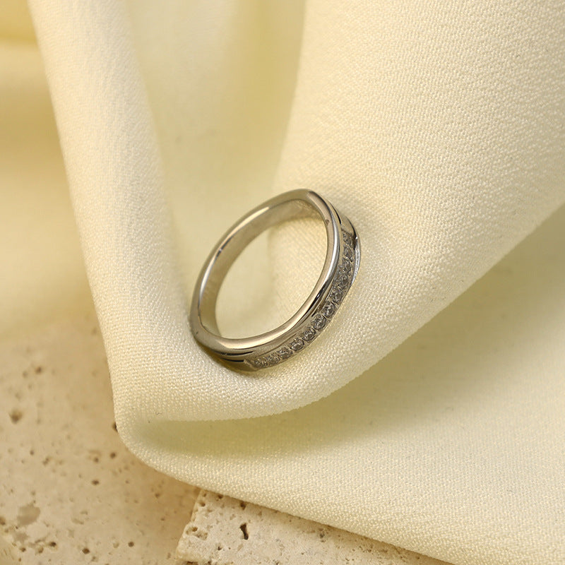 Damen Eleganter Zirkonia Ring mit geschwungenem Design Shop Nory