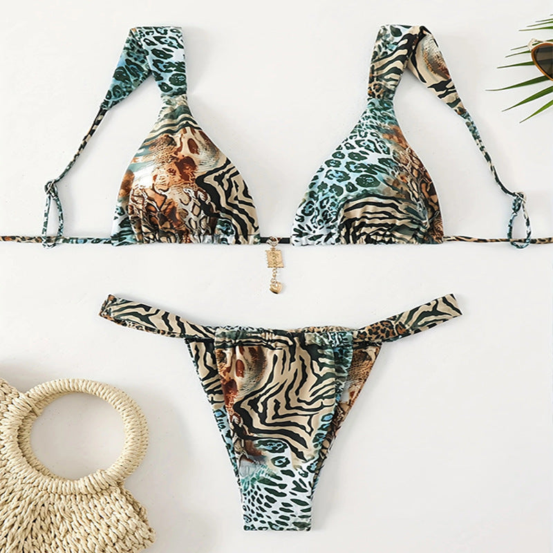 Damen Triangel-Bikini mit aufregendem Animal-Print Shopnory