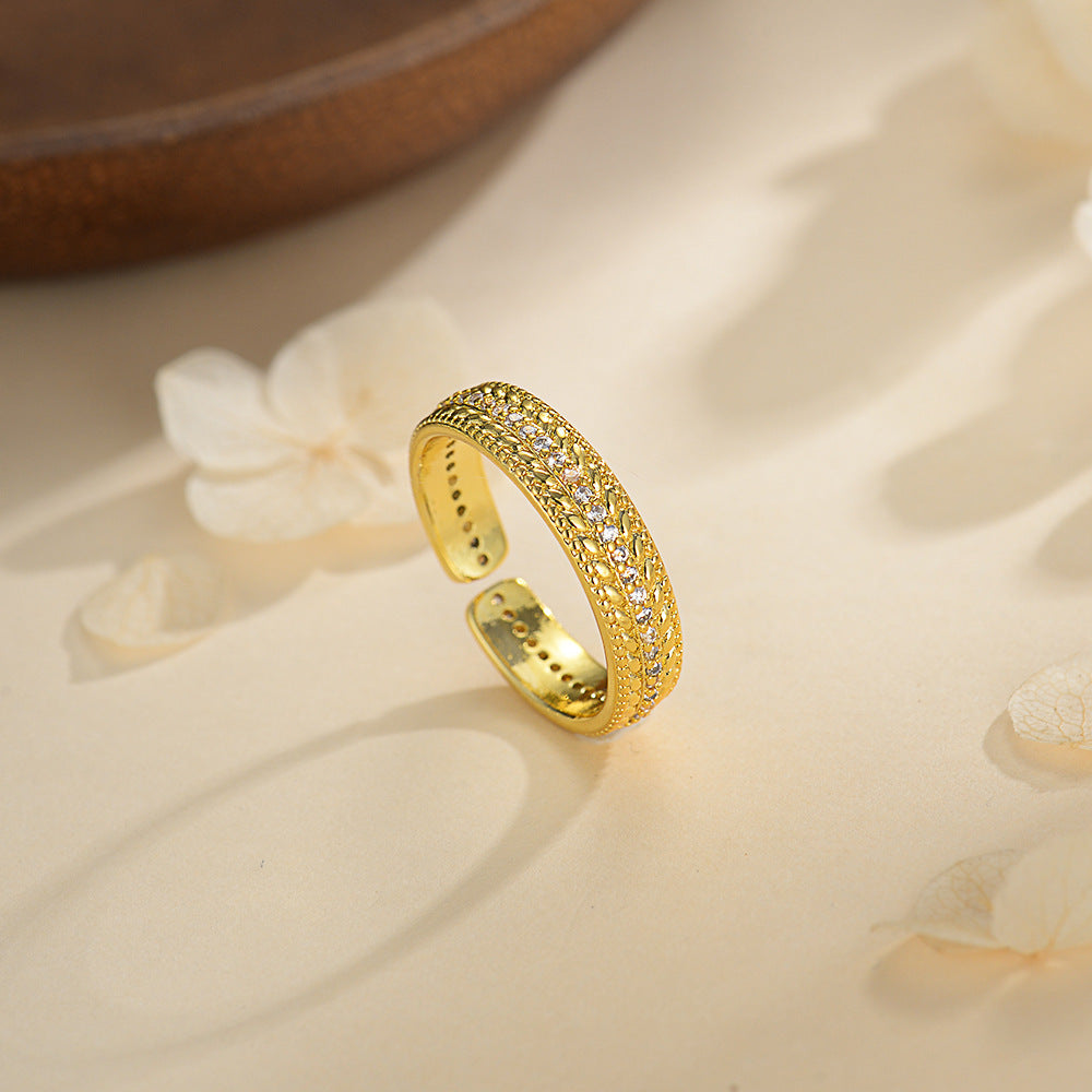 Damen Ring mit kunstvollem Muster und farbigen Kristallen Shop Nory