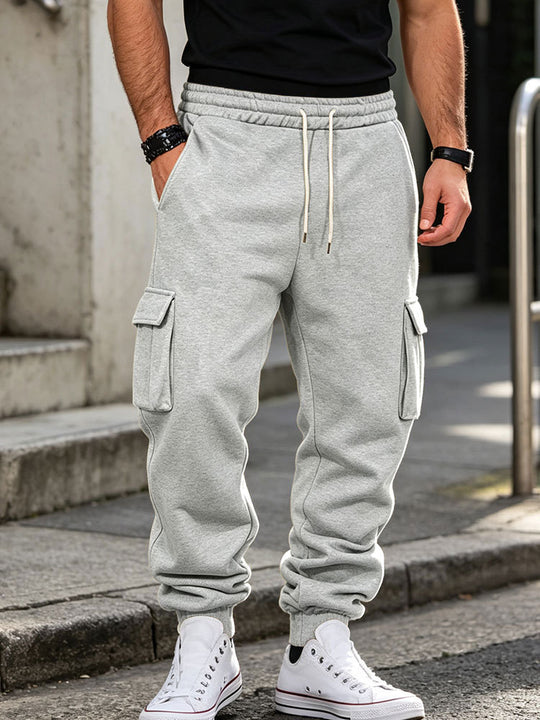 Herren Cargo-Jogginghose aus Baumwollfleece mit elastischem Bund und Beinbündchen Shop Nory