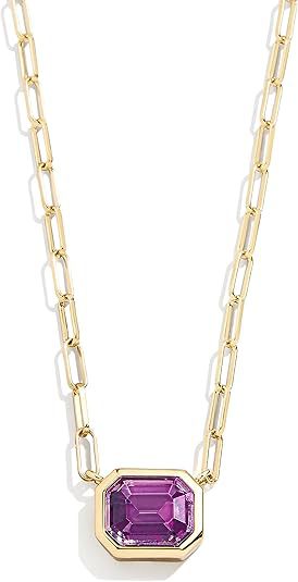 Damen Halskette mit facettiertem Rubinanhänger und eleganter Gliederkette Shop Nory