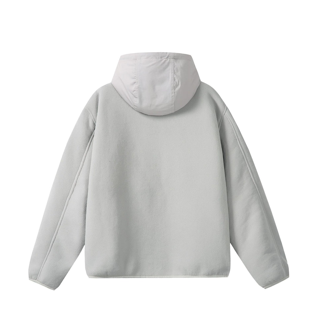 Unisex Fleece-Kapuzenjacke mit Teddyfutter, durchgehendem Reißverschluss und seitlichen Reißverschlusstaschen Shop Nory