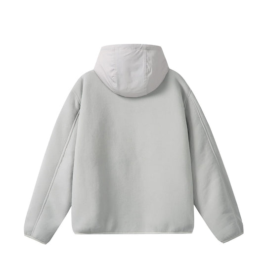 Unisex Fleece-Kapuzenjacke mit Teddyfutter, durchgehendem Reißverschluss und seitlichen Reißverschlusstaschen Shop Nory