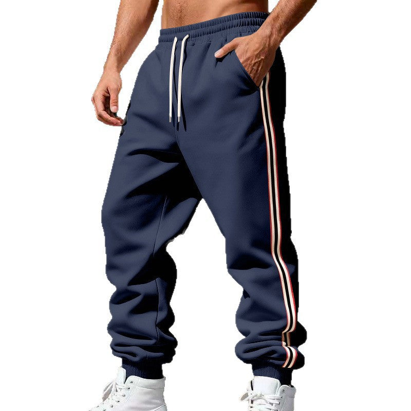 Herren lässige Jogginghose mit seitlichen Kontraststreifen, Gummibund und Bündchen Shop Nory
