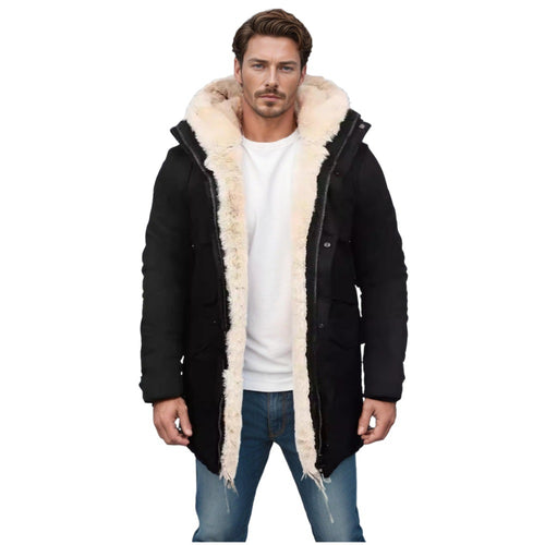 Herren Parka im Field‑Stil mit Teddyfutter in Kapuze, aufgesetzten Pattentaschen und Druckknopfverschluss Shop Nory