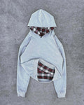 Damen Kapuzenpullover mit modernem Karo-Futter