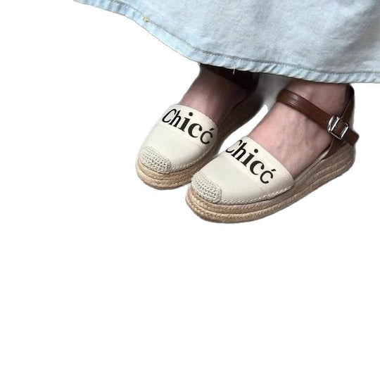Damen Espadrille-Slingback mit geflochtener Plateau-Sohle und Logo-Detail Shop Nory