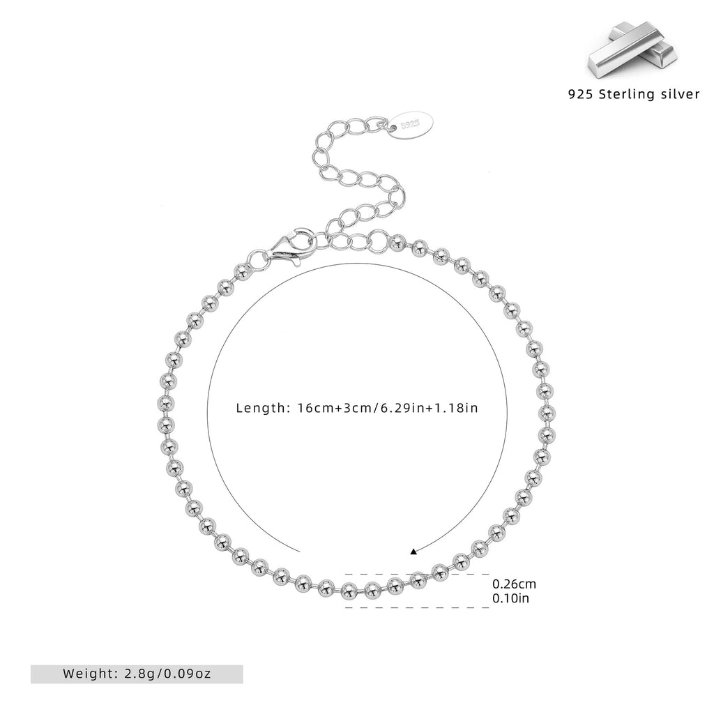 Damen Armband mit luxuriösen Kugelverzierung aus hochwertigem 925 Sterling Silber Shop Nory