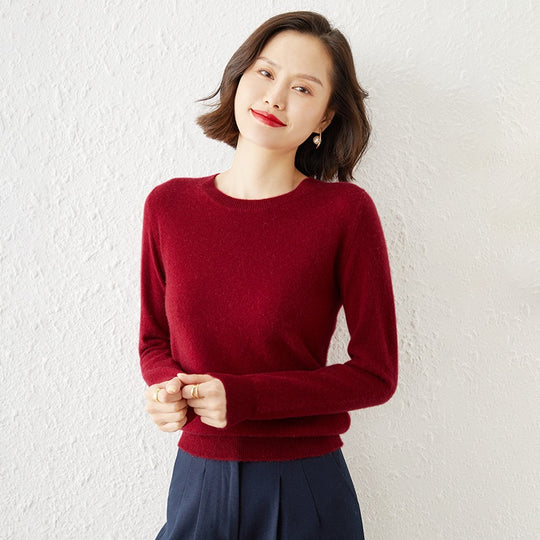 Damen Kurzgeschnittener Feinstrickpullover mit Rundhalsausschnitt und geripptem Bund Shop Nory