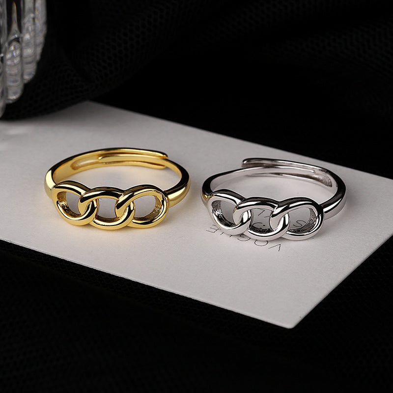 Damen Offener Ring mit kunstvollem Kettendesign Shop Nory