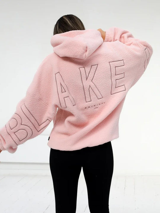 Damen Oversize Teddy-Fleece-Hoodie mit Logostickerei Shop Nory