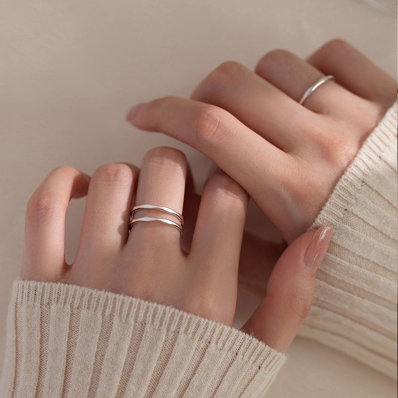 Damen zierlicher, geschwungener Silberring Shop Nory